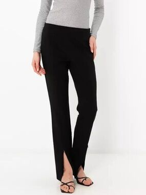 Zara Black High-Waisted Split-Leg Trousers